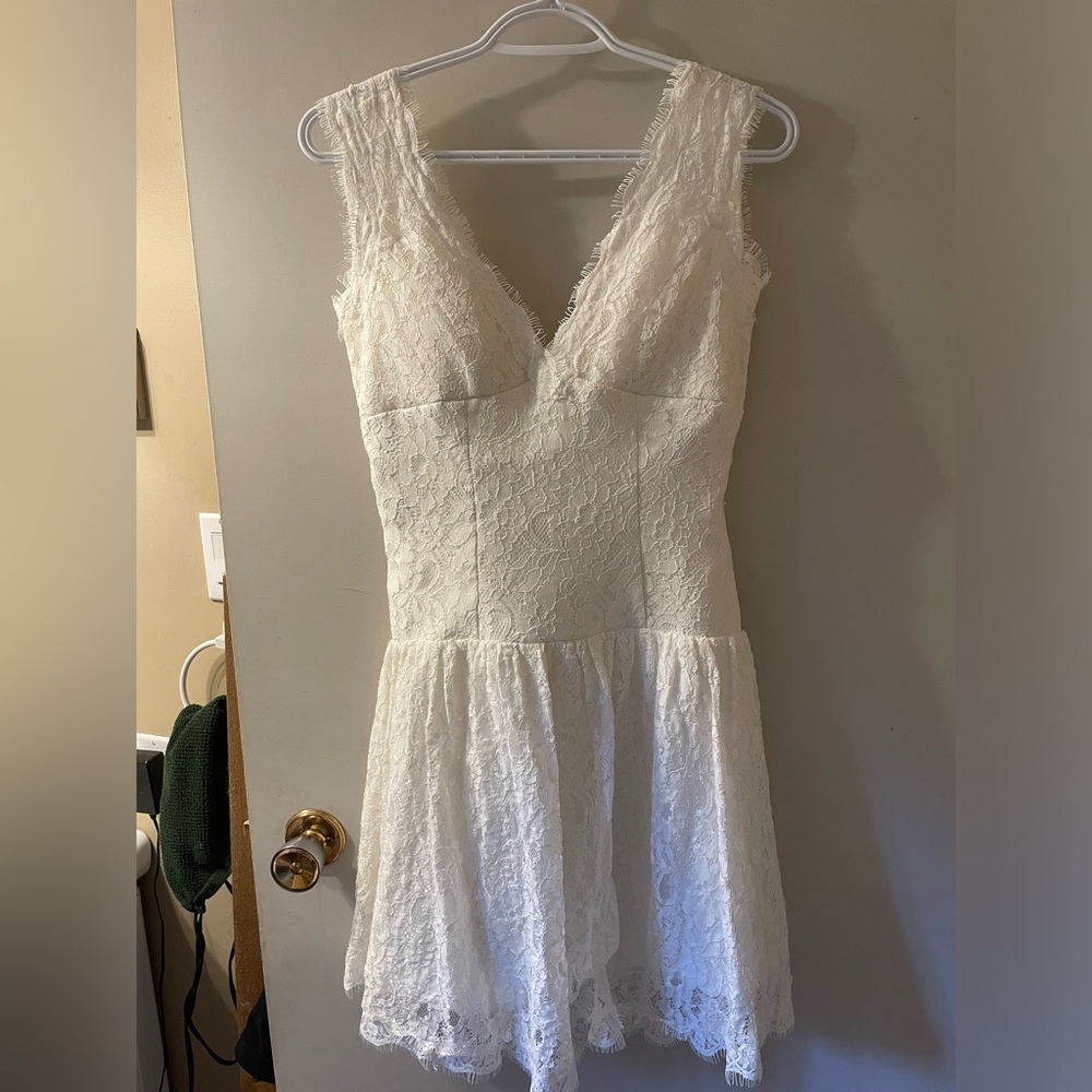 Vintage Drop Waist Mini Lace Dress